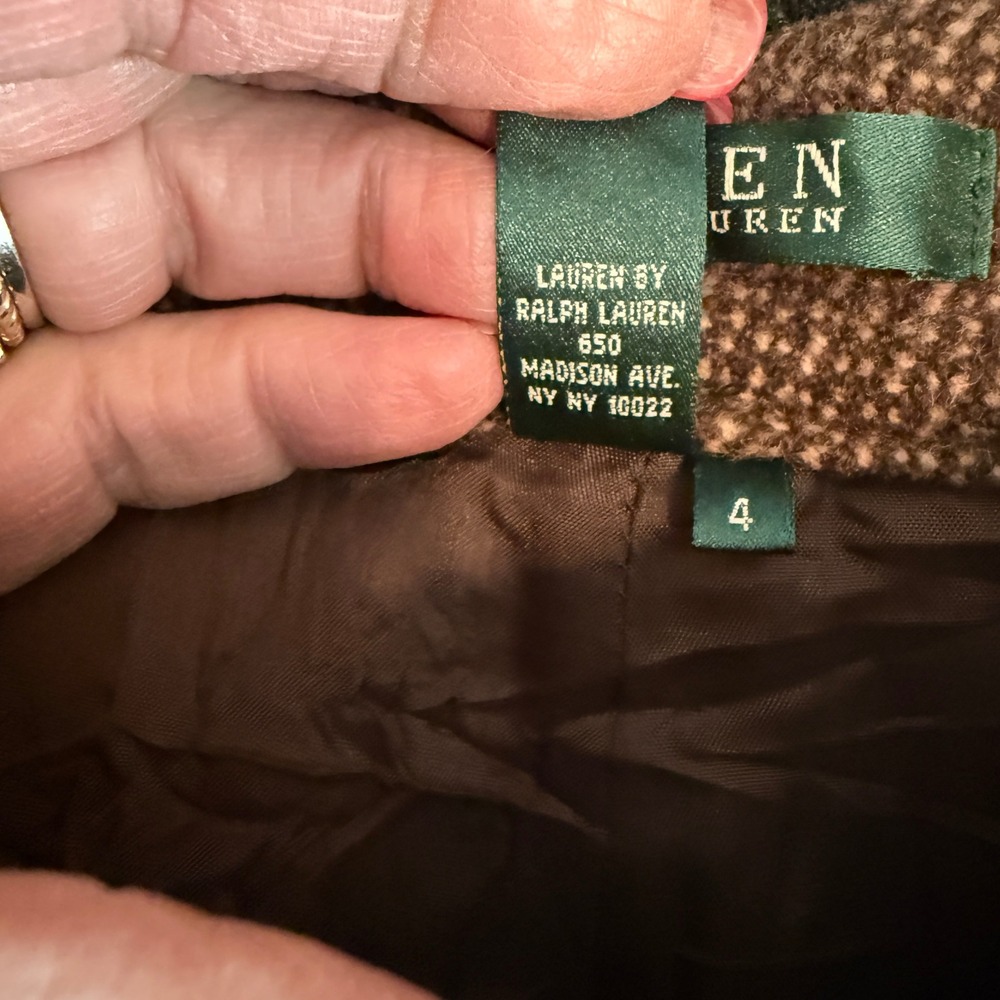 Lauren Ralph Lauren Women's Tweed Wool Blend Dress Pants Size 4 Brown - Picture 5 of 10